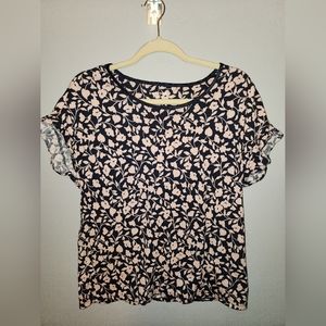 KATE SPADE garden vine print pajamas matching top and shorts